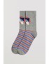 Γυναικείες Κάλτσες 2 τεμ. Ysabel Mora Y12878-01 χωρίς λάστιχο,  βαμβακερή με τύπωμα "Σκυλάκια", Σ.ΜΗΛΟ/ΓΚΡΙ